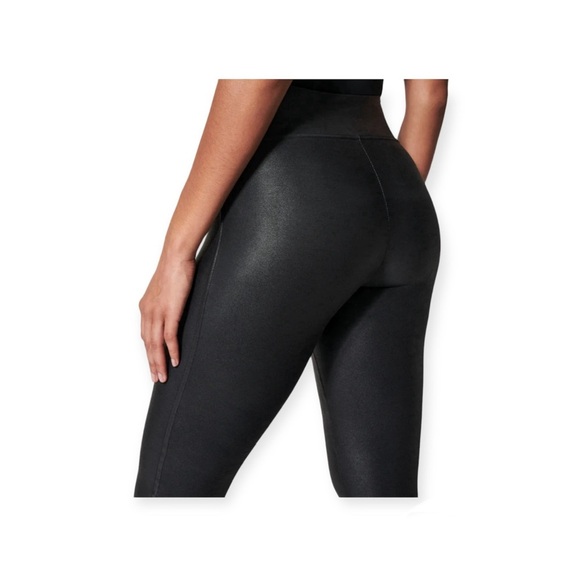 SPANX Faux Leather Look Leggings Black Size M - Picture 2 of 9